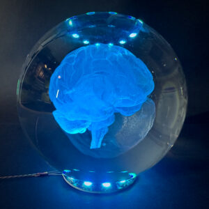 Photo of the crystal ball just lighted from below